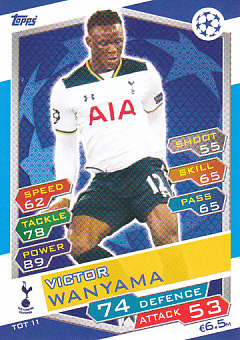 Victor Wanyama Tottenham Hotspur 2016/17 Topps Match Attax CL #TOT11